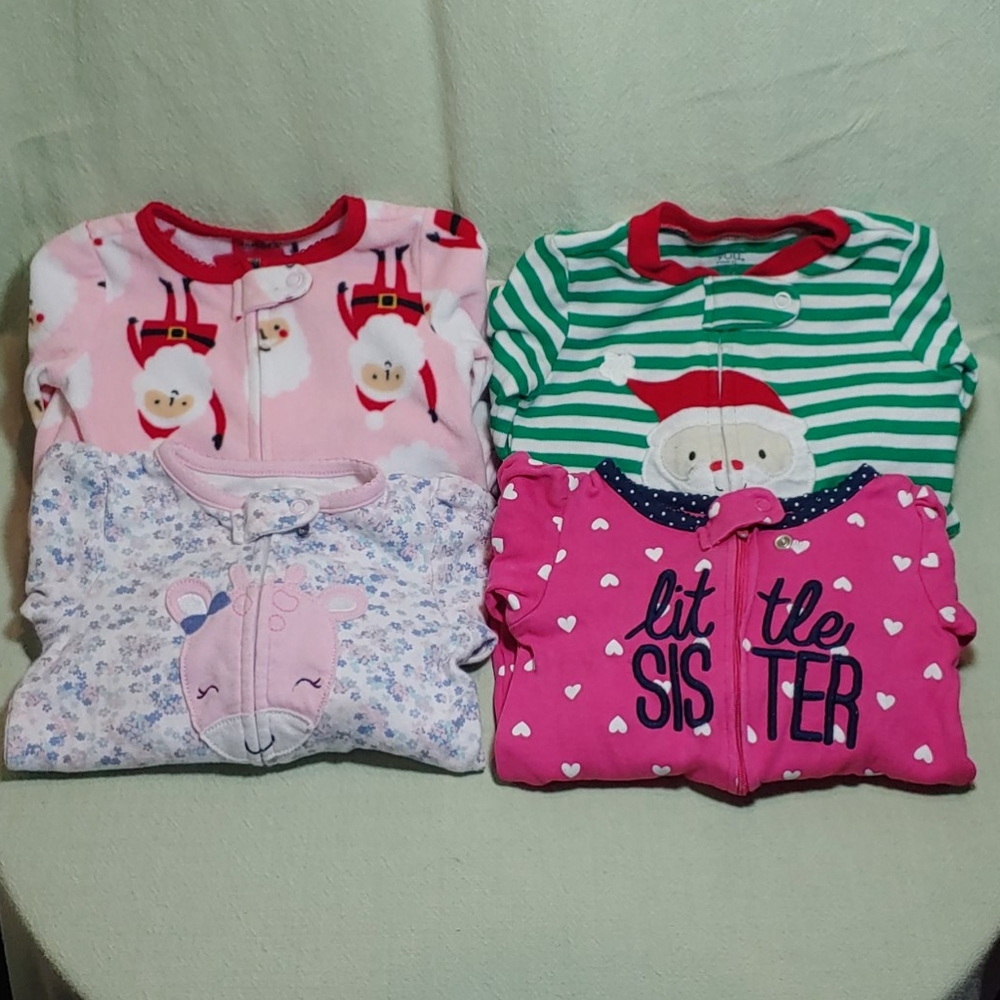8 piece Girls Pajama Bundle 9 month